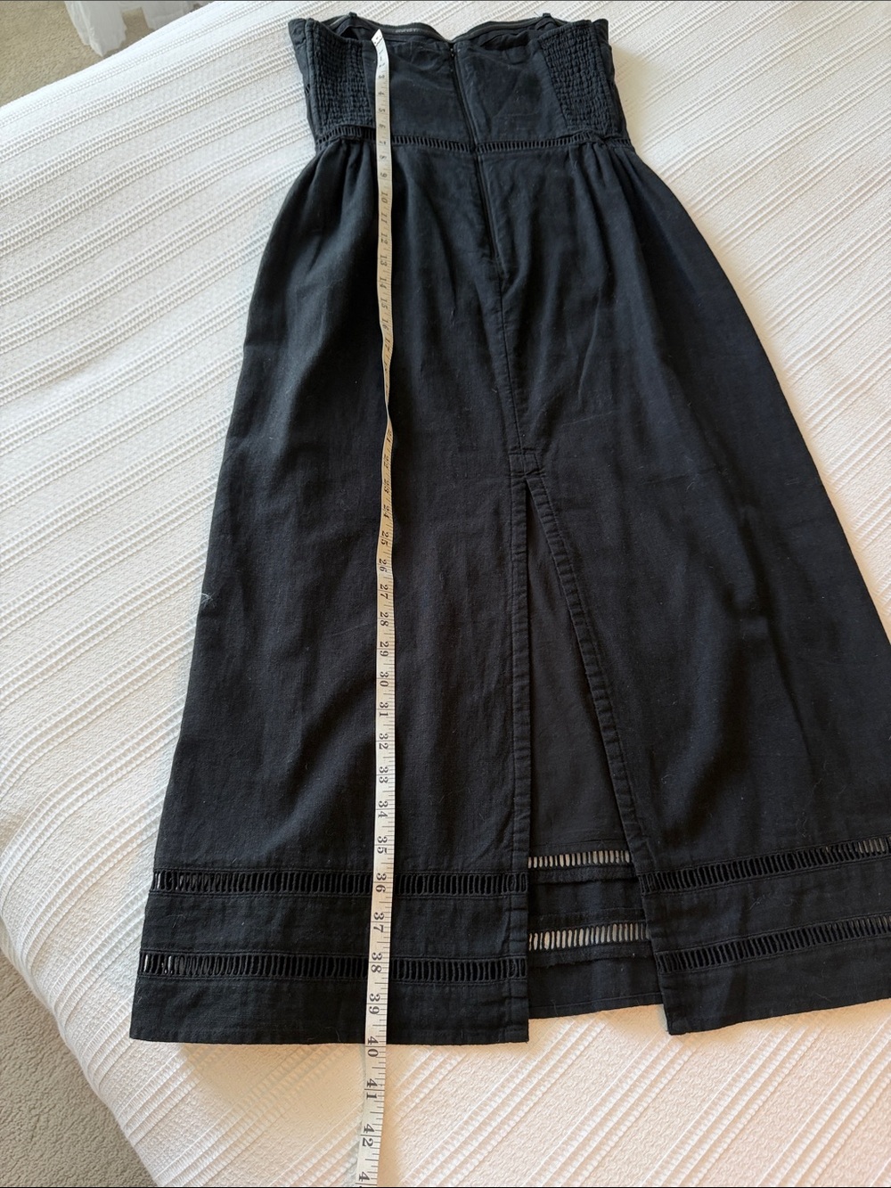 NWT Abercrombie Strapless Black Linen-blend Midi Dress - Small Tall - Picture 12 of 12